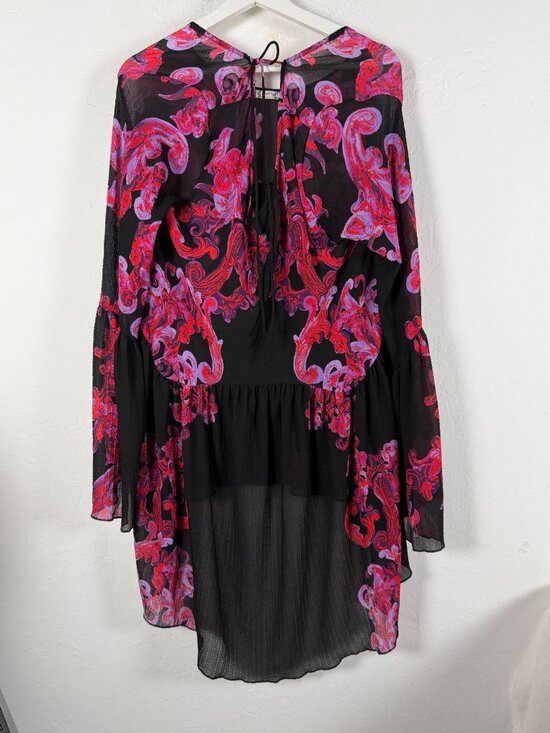 Free People Dresses & Skirts - Intimately Free People Symphony Sheer Tunic Dress Paisley Bell Sleeve Large